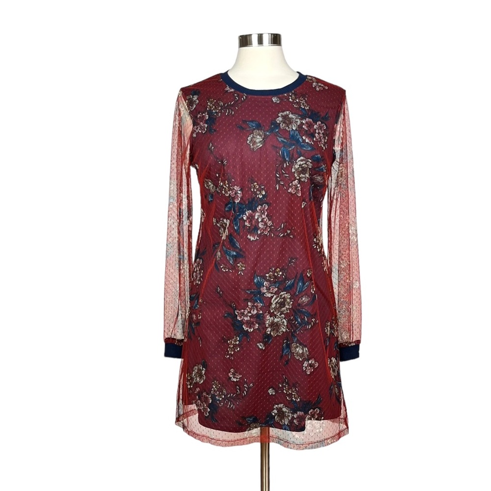 Bebop Floral Dress with Sheer Overlay